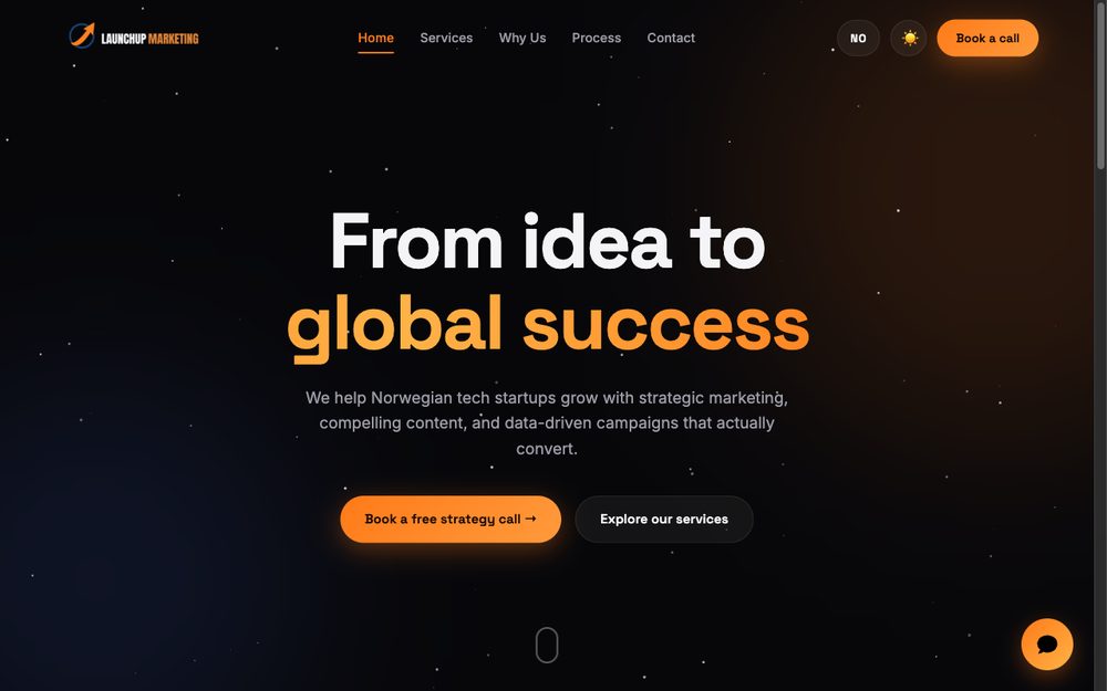 Launchup Marketing – nettside for markedsføringsbyrå